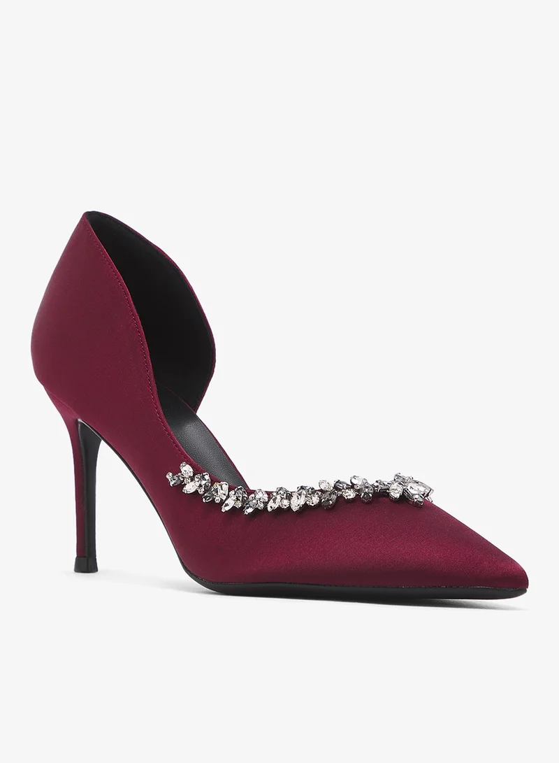 Ella Limited Edition Diamonte Embellished Mid Heel Pumps